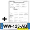 Certificat provisoire d'immatriculation + Plaques